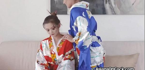  Beautiful geishas eating pussy